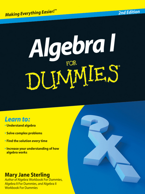 Title details for Algebra I For Dummies by Mary Jane Sterling - Wait list